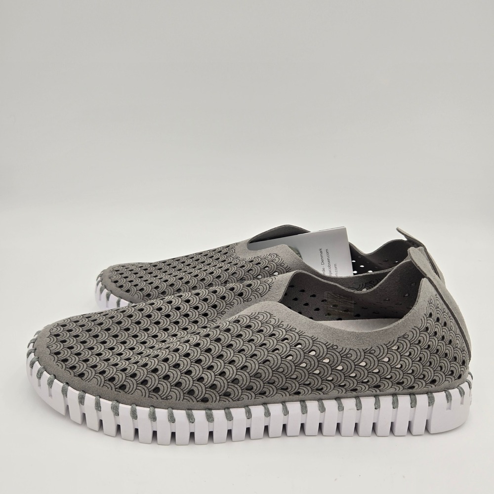 Ilse Jacobsen Tulip 139 Grey Perforated Slip On Sneakers Womens 40 Flats EUC - Picture 4 of 8